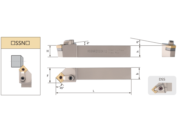 Державка для наружного точения MSSNR4040R15 SAB-T
