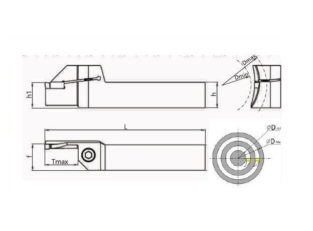 Державка для канавок  на торце MGHH325R16-48/66, изображение 2