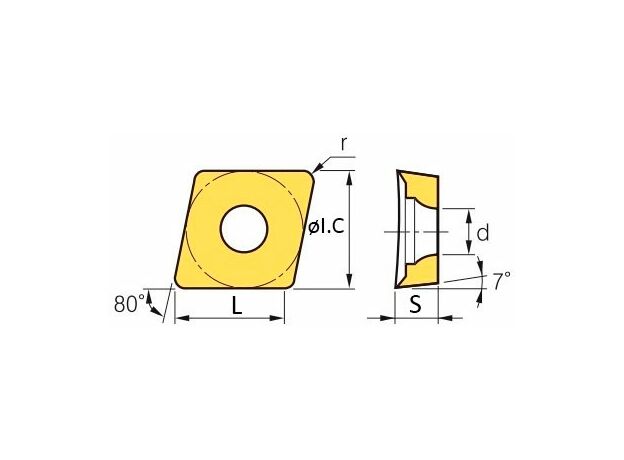 Пластина токарная CCGT060202FN-ALU-AK10, изображение 2