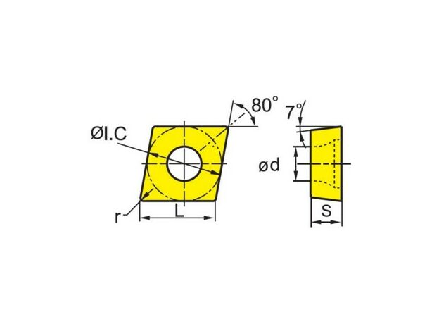 Пластина токарная CCMT120408-LF6018, изображение 2