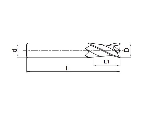 фреза концевая твердосплавная 3*8*3*50L-4F HRC55, изображение 2