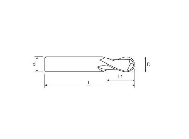 фреза концевая твердосплавная R3*12*6*100-2F HRC55, изображение 2