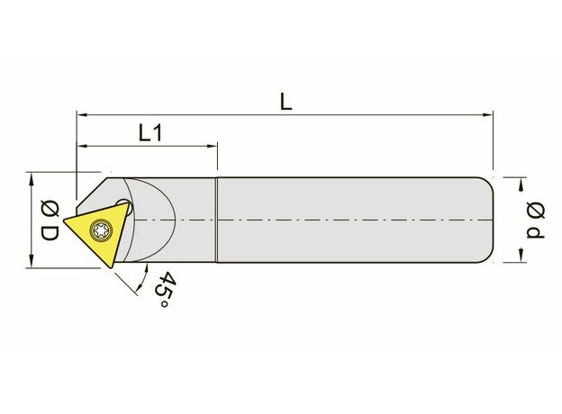 Фреза для снятия фаски B45 TC16 C20T1-120 (ap6-20), изображение 2