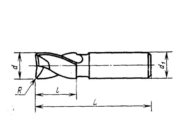 Фреза шпоночная с ц.х. d 10,0 ц/х Р6М5 ТМ, изображение 2