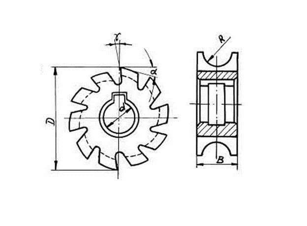 Фреза дисковая радиусная Вогнутая 100*35*32 R10 z-10 P18, изображение 2