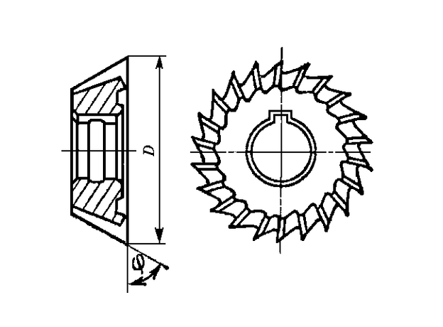 Фреза дисковая одноугловая 40*10*16мм, 65 градусов P6M5 z-20, изображение 2