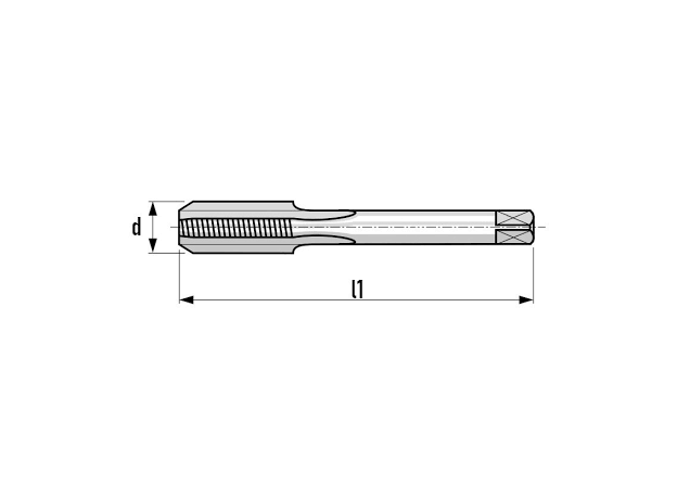 Метчик машинно ручной М 10*1,25 сквозн. Р6М5, изображение 2