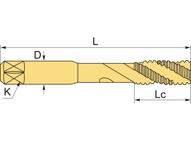 Метчик машинно ручной м2,5x0,45 винт. глух. 6Н HSS-E 135850 Garant, изображение 2