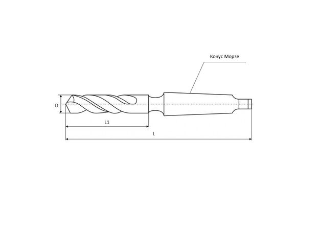 Сверло с коническим хвостовиком 19,0 Р6М5, изображение 2