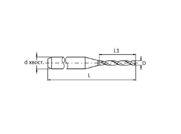 Сверло для печатных плат 2.1x12x27 хв.2 ВК6МФ (9252300-4094), изображение 2